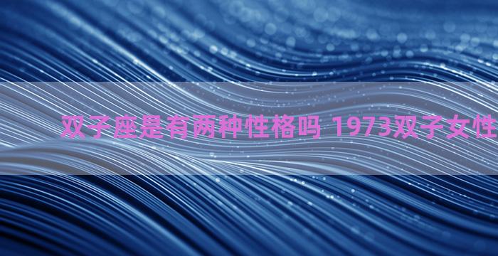 双子座是有两种性格吗 1973双子女性格恋爱观